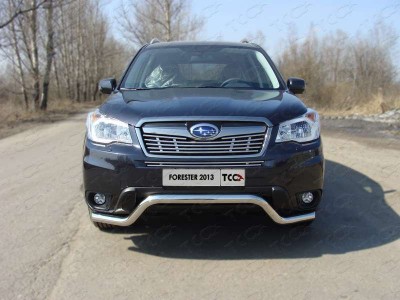 Защита переднего бампера кенгурин 60 мм ТСС для Subaru Forester SJ 2013-2016