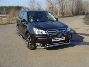 Защита передняя двойная спорт 60-42 мм для Subaru Forester SJ № SUBFOR13-19