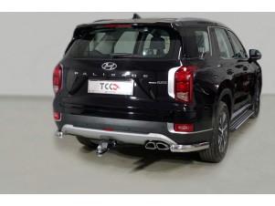 Защита задняя уголки овальные 75х42 мм для Hyundai Palisade № HYUNPAL21-23