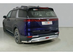 Защита заднего бампера овальная 75х42 мм для Kia Carnival № KIACAR21-34