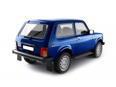 Защита порогов с алюм. площадкой d=51 мм ШАГРЕНЬ (ППК) для Lada 4x4 2121 1995-2020, Lada 4x4 Urban 2014-2020, Lada Niva Legend 2020-н.в., Lada Niva Legend Urban 2020-н.в.