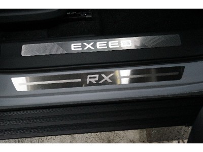 Накладки на пороги (лист шлифованный надпись RX) 2шт ТСС для Exeed RX 2.0L 4WD 2023 – н.в.