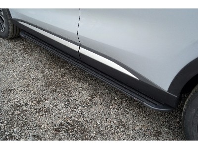Пороги алюминиевые Slim Line Black 1820 мм ТСС для Exeed RX 2.0L 4WD 2023 – н.в. 