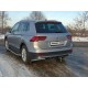 Пороги овал с площадкой нержавеющий лист 75х42 мм ТСС для Volkswagen Tiguan 2016-2021