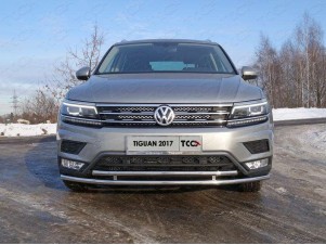 Защита передняя двойная для Offroad 42-42 мм для Volkswagen Tiguan № VWTIGOFR17-47