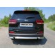 Защита заднего бампера овальная короткая 75-42 мм ТСС для Kia Sorento Prime 2015-2017