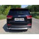 Защита заднего бампера уголки 60 мм ТСС для Kia Sorento Prime 2015-2017