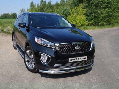 Защита переднего бампера 60 мм ТСС для Kia Sorento Prime 2015-2017
