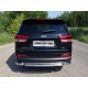Защита заднего бампера короткая 60 мм ТСС для Kia Sorento Prime 2015-2017