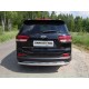 Защита заднего бампера длинная 60 мм ТСС для Kia Sorento Prime 2015-2017