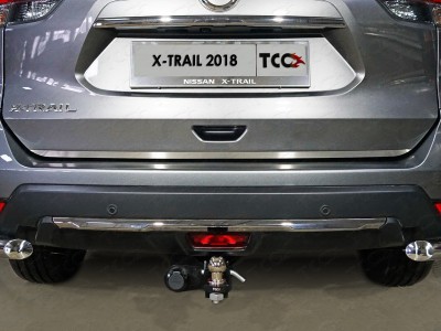 Накладка на заднюю дверь шлифованный лист ТСС для Nissan X-Trail T32 2018-2021