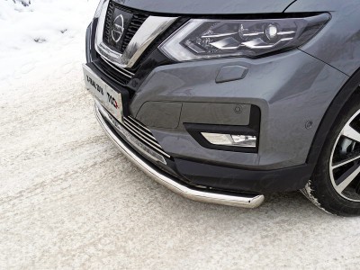 Защита переднего бампера 60 мм ТСС для Nissan X-Trail T32 2018-2021