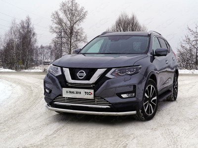Защита переднего бампера 60 мм ТСС для Nissan X-Trail T32 2018-2021