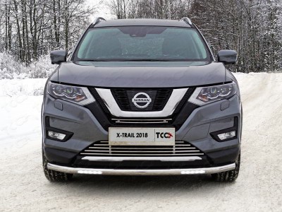 Защита переднего бампера с ДХО 60 мм ТСС для Nissan X-Trail T32 2018-2021
