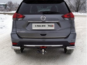 Защита задняя уголки овальные 75х42 мм для Nissan X-Trail T32 № NISXTR18-35