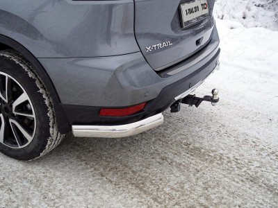 Защита задняя уголки овальные 75х42 мм ТСС для Nissan X-Trail T32 2018-2021