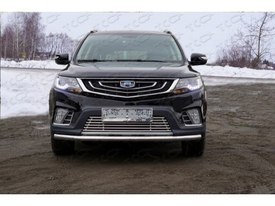 Защита переднего бампера 60 мм ТСС для Geely Emgrand X7 2018-2021