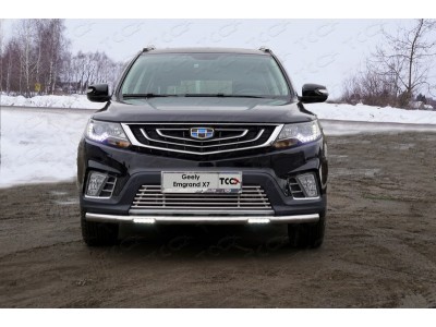 Защита переднего бампера с ДХО 60 мм ТСС для Geely Emgrand X7 2018-2021