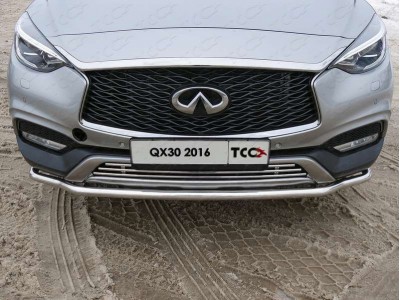 Защита переднего бампера 42 мм ТСС для Infiniti QX30 2016-2021