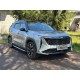 Пороги алюминиевые с пластиковой накладкой (карбон серебро) 1820 мм для Geely Atlas 2023-н.в.