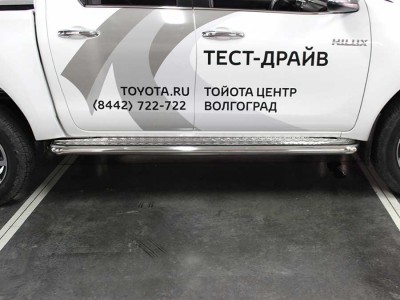 Пороги с листом d-60 для Toyota Hilux 2020 – н.в.
