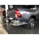 Защита заднего бампера "уголки" d-76+43 для Toyota Hilux VIII Рестайлинг 2020 – н.в.