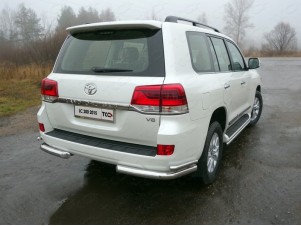 Защита задняя двойные уголки под фаркоп 76-42 мм для Toyota Land Cruiser 200 № TOYLC20015-36