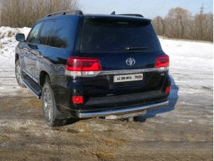 Защита заднего бампера овальная 75х42 мм для Toyota Land Cruiser 200 Executive Lounge № TOYLC200EXLOU18-05