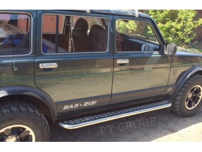 Защита порогов с алюм. площадкой d=51 мм (НПС) для Lada 4x4 2131 1995-2021