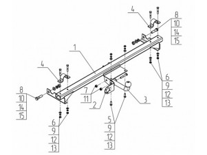 Фаркоп для Lada 4x4, 2121, 21213, 21214, 2131 (оборудованные ГБО) 1977-2020 условно-съемное крепление шара №VAZ-31