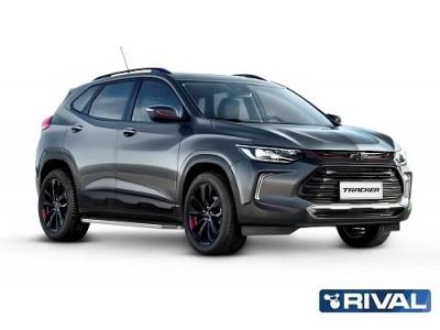 Порог-площадка "Premium" A173ALP Rival + комплект крепежа Chevrolet Tracker 2021-н.в.