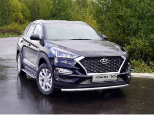 Защита переднего бампера 60 мм для Hyundai Tucson № HYUNTUC18-14