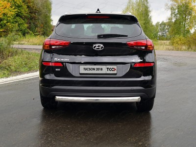 Защита заднего бампера овальная 72х42 мм для Hyundai Tucson 2019-2021