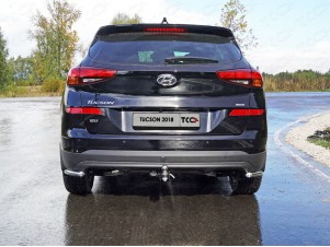 Защита задняя уголки 42 мм для Hyundai Tucson № HYUNTUC18-36