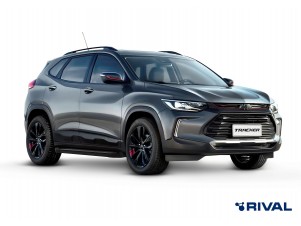Порог-площадка "Black" F173ALB + комплект крепежа для Chevrolet Tracker 2021-н.в. №F173ALB.1002.1