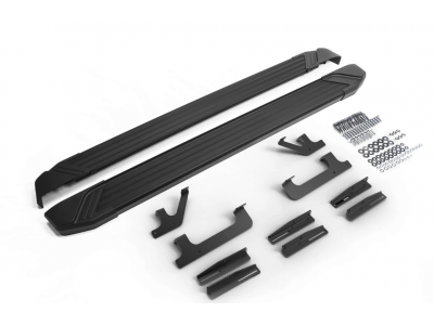 Порог-площадка "Black" F180ALB + комплект крепежа для Jaecoo J7 2023-н.в.