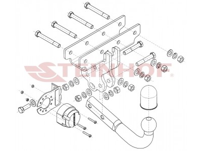 Фаркоп для Jeep Gladiator 01/2020-н.в. условно-съемное крепление шара