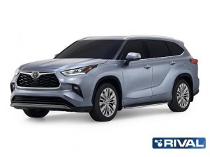 Порог-площадка "Premium" A180ALP Rival + комплект крепежа для Toyota Highlander 2020-н.в. №A180ALP.5711.1
