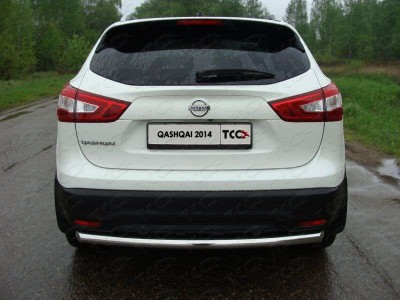Защита заднего бампера центральная 60 мм ТСС для Nissan Qashqai 2014-2021