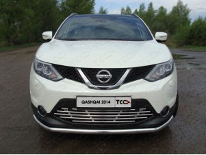 Решетка радиатора 16 мм для Nissan Qashqai 2013 – 2019  NISQASH14-03