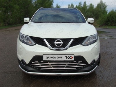 Решетка радиатора 16 мм ТСС для Nissan Qashqai 2013 – 2019