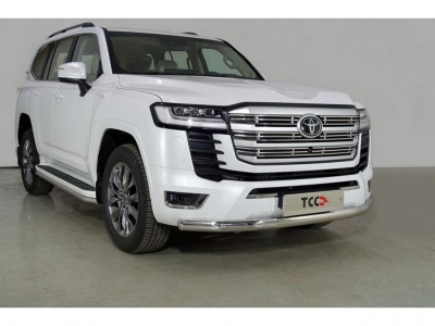 Защита переднего бампера овальная 75х42 мм для Toyota Land Cruiser 300 70TH ANNIVERSARY 2021–н.в.