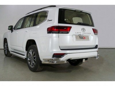 Защита заднего бампера уголки 76-42 для Toyota Land Cruiser 300 70TH ANNIVERSARY 2021–н.в.