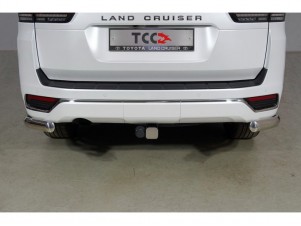 Защита заднего бампера уголки овальные 75х42 мм для Toyota Land Cruiser 300 70TH ANNIVERSARY 2021–н.в. TOYLC30021-18