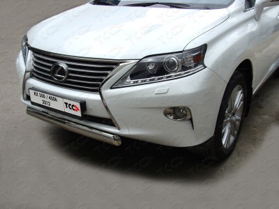 Защита передняя овальная 75х42 мм ТСС для Lexus RX-350 2012-2021