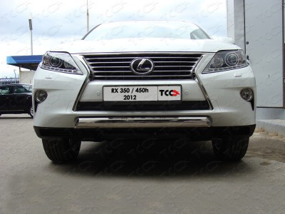 Защита передняя овальная 75х42 мм ТСС для Lexus RX-350 2012-2021