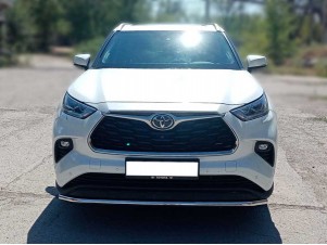 Защита переднего бампера d-43 одинарная для Toyota Highlander 2019 – н.в. HYG2019_1.1