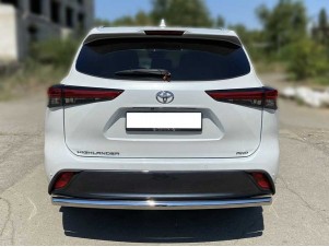 Защита заднего бампера радиусная одинарная d-60 для Toyota Highlander 2019 – н.в. HYG2019_3.3