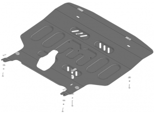 Усиленная защита радиатора, картера двигателя (2 мм, сталь) для SWM G01 2023-н.в., SWM G01F 2023-н.в., SWM G05 Pro 2023-н.в. №75101