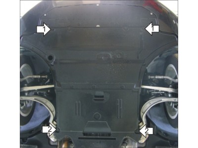 Усиленная защита картера двигателя, КПП (2 мм, сталь) для Audi A4 2007-2011, 2011-2015, Audi A5 2009-2015